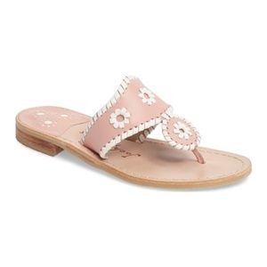 Jack Rogers Palm Beach Thong Sandal (Pink & White)